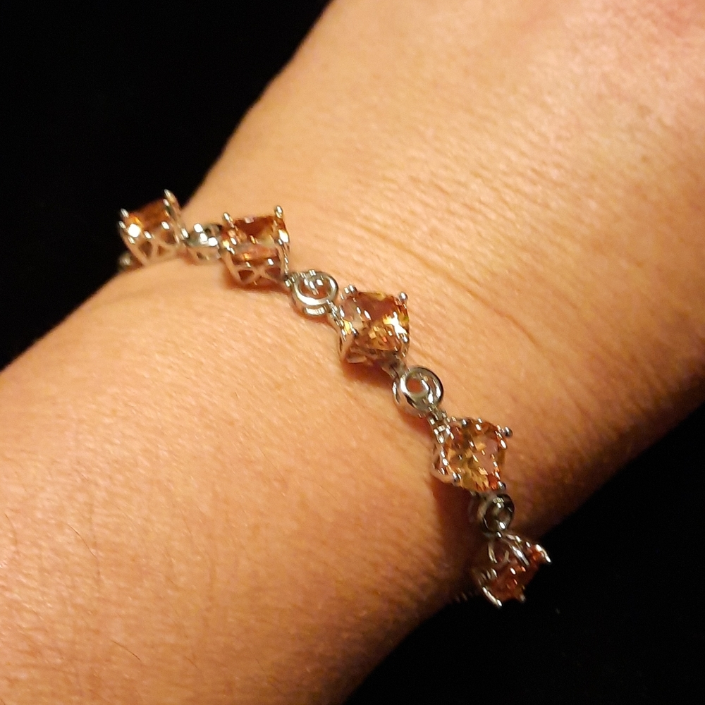 Champagne Diamond Bolo Bracelet in Stainless Stl